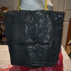 Snake pleather gray Tote by Carlos Falchi!